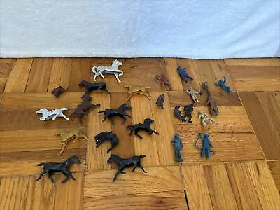 VINTAGE Lot Of  Rel/Plasco MARX Plastic Cowboys Horses & Wagon Drivers FREE SHIP • $19.99