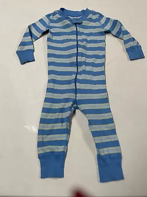 Hanna Andersson  Organic Cotton Blue Striped  Union Suit Pajamas  70  9 18  Ms • $13.50