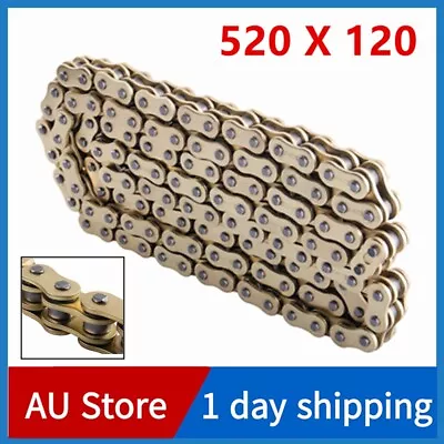 520 X 120 Links Motorcycle Atv Golden O-Ring Drive Chain 520-Pitch 120-Links • $48.99