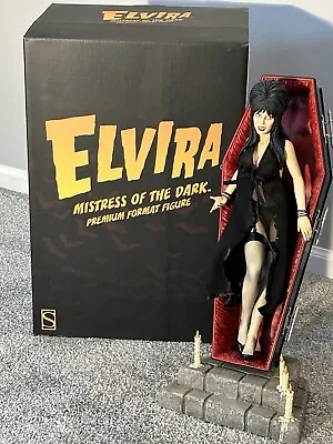 SIDESHOW EXCLUSIVE ELVIRA IN COFFIN  SERIAL #93 PREMIUM FORMAT  SIGNED By Elvira • $2300