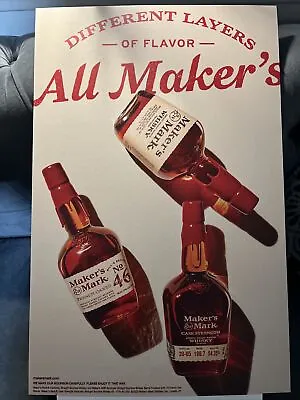 Makers Mark Bourbon 2 Foot Long Cardboard Sign  Double Sided • $20