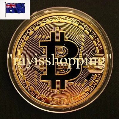 Choose 1 3 Or 5 METAL BITCOIN Coin In Plastic Case Cryptocurrency Crypto Cool • $14.01