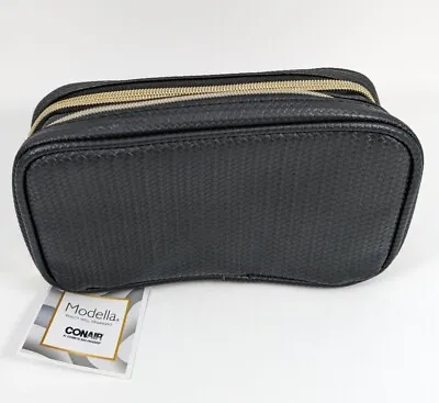 Conair Modella Beauty Well Organized Cosmetic Bag Black Double Compartment New • $7.90