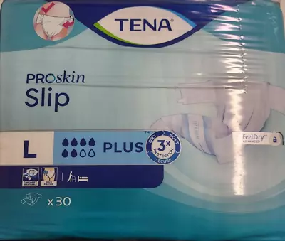 Tena Proskin Slip Size L (6 Drops Plus) - 2 Packs Of 30 Slips New/unopened • £19.99