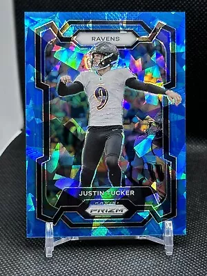 2023 Panini Prizm Blue Cracked Ice K Justin Tucker BAL MINT #’d /99 • $0.99