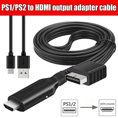 $16.99 • Buy PS2/PS1 To HDMI PS2 To HDMI Adapter Audio Video Converter Cable