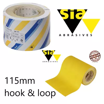 🏆 SIA 115mm Hook And Loop Sandpaper Roll  Meters Velour Pads Sanding Strips 🏆 • £6.99