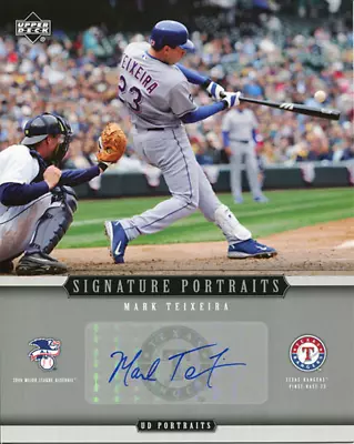 Mark Teixeira Autographed / Signed 2005 Upper Deck Signature Portraits 8x10 Card • $56