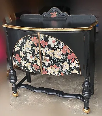 Absolutely Beautiful Recently Refinished Liquor Cabinet With Floral Details • $350