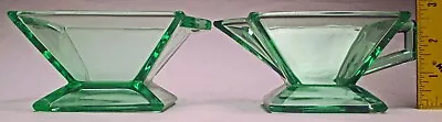 VTG Heisey Glass Moongleam Quator Art Deco No. 355 Footed Creamer And Sugar Pair • $49.99