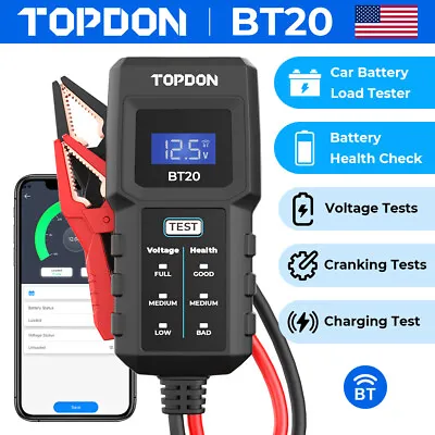 TOPDON BT20 Battery Load Tester Battery Analyzer 12V Car Truck Mechanics Repair • $18.99