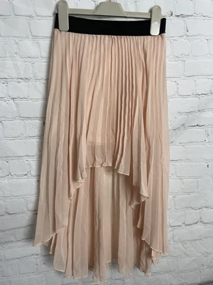 £9.99 • Buy Miso Women Size 6 Peach Chiffon Lined Asymmetric Hem Pull On Skirt