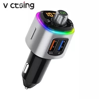 VT Dynamic RGB Bluetooth 5 FM Transmitter Wireless Audio Adapter Receiver QC 3.0 • $11.99