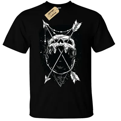 Skull Arrows T-Shirt Mens Gothic Skulls Skeleton Goth Rock • £11.95