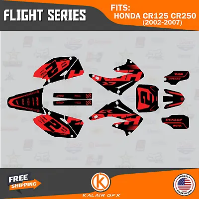 Graphics Kit For HONDA CR125 CR250 2002 - 2007 Flight - Black • $87.99