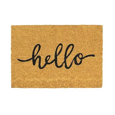 Coir Door Mat Natural Coconut Indoor Outdoor Welcome Mats 90 X 60cm Hello • £13