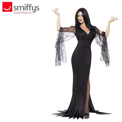 Immortal Soul Morticia Elvira Womens Halloween Black Witch Costume S: L XL • $31.26