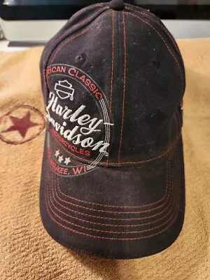 VINTAGE ~ COOL Harley Davidson  AMERICAN CLASSIC  Adjustable Hat Cap ~ MILWAUKEE • $12.50