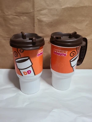 $13.40 • Buy Dunkin Donuts 2011 Travel Mug Set With Lids Multicolor  12 Ounces