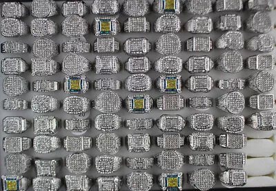 Wholesale Bulk Lots 40pcs Mixed Cool Full Rhinestone Rings Silver P Men's Rings • $28.25