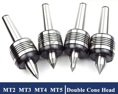 Metal Lathe Rotary Live Center Morse Tapper Double Cone Head CNC Machine Tools • $140.40