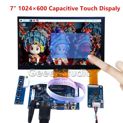 7 Inch 1024*600 Capacitive Touch Screen LCD Display DIY Kit For Raspberry Pi • $69.24