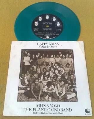 £33.99 • Buy Lennon   Happy Xmas   Uk Super Green Vinyl 45 Orig Pic Sleeve No Flipback