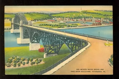 Pittsburgh Pennsylvania McKees Rocks Bridge & Ohio River Boulevard (PittPA80 • $4.05