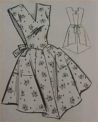 Vintage Apron Pattern Bib Full Size Best X Large 1950s Bust 40-42  H Back • $10