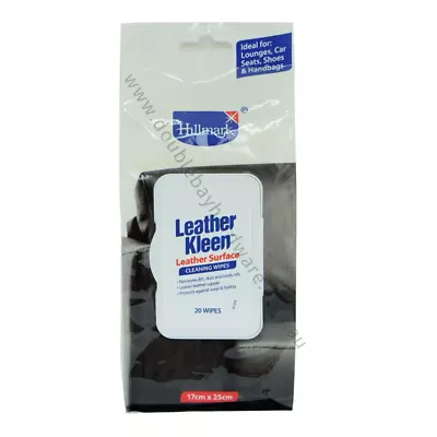 Hillmark Leather Kleen Leather Surface Cleaning Wipes 17x25cm • $12.60