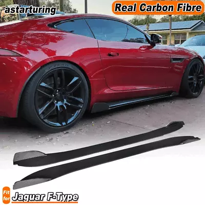 Fit For Jaguar F-Type 2015-17 Carbon Fiber Side Skirts Bumper Extension Spoiler  • $884.06