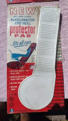 NOS MIP White 50s Accelerator Pedal Cover & Heel Mat Fits Most 30s 40s 50s Cars • $75