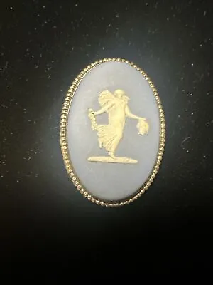 Vintage Sterling Silver Blue Cameo Wedgewood England Brooch Pin - Fast Shipping • $43.28