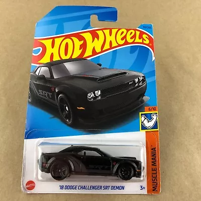 2023 Hot Wheels 18 Dodge Challenger SRT Demon Black 151/250 1:64 Diecast Car • $3.99