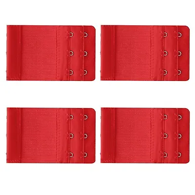 Bra Extender 3 Hook Elastic Extension Strap Plus Size Clip On Maternity Red 4X • $5.30