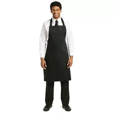 Whites Chef's Bib Apron Kitchen Cooking Barbecue Men Women Black 965(L)x711(W)mm • £6.99