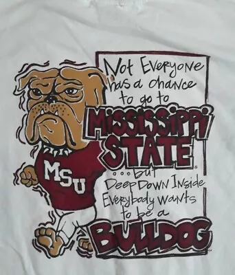 Vintage Mississippi State Bulldogs Walking Bully Mascot L/S TShirt Size M • $16.95