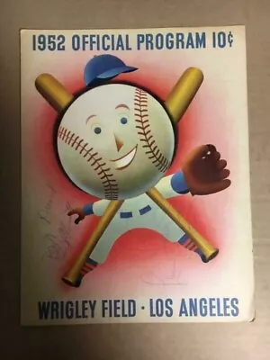 Signed 1952 Los Angeles Angels Pacific Coast League Baseball Program(3sig)Nice! • $56.58