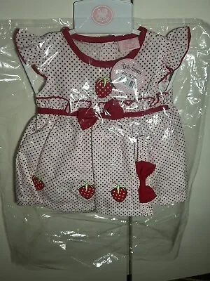Baby Girl Red Summer Strawberry Dress Romany Gypsy Style • £8