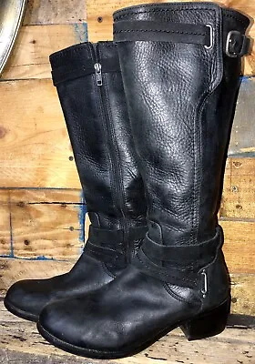 UGG Australia Darcie Black Leather Riding Boot Women US 8   1004172 • $64.50