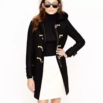 J.Crew Women's Wool Cashmere Nello Gori Toggle Thinsulate Coat Black Size 4 • $99