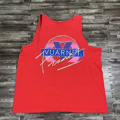 Vintage Vuarnet France Sunglasses Graphic Tank Top Red XL Double Sided VTG • $24.99