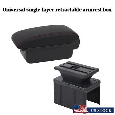 Car Armrest Center Console Elbow Arm Rest Box Storage + Base Universal US Stock • $38.72