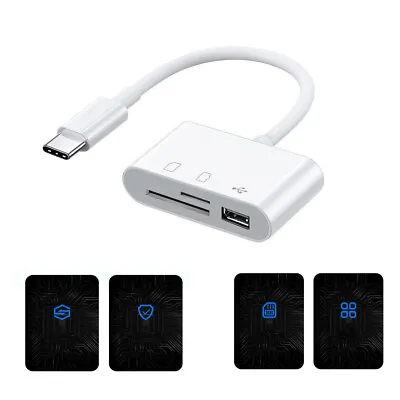 £10.67 • Buy Card Reader 3-in-1 Mobile Phone Tablet Connected With Type-C To USB SD TF Cable