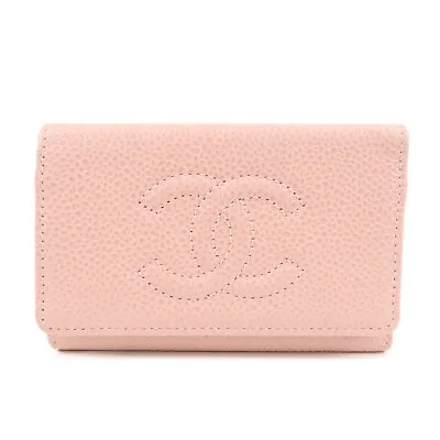 Auth CHANEL Coco Mark Key Case 6 Ring Pink Caviar Skin A13502 Used • £275.41