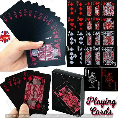 £3.45 • Buy Professional Playing Cards Poker Game Plastic Deck Waterproof Diamond Black Red