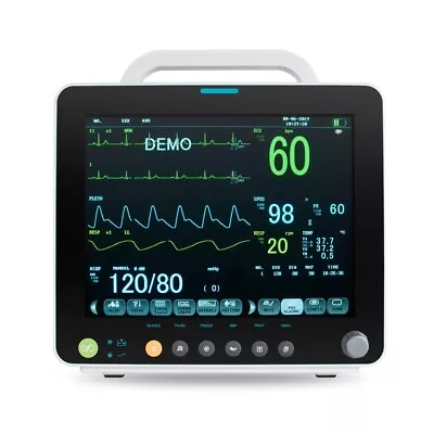 12  Vital Sign Patient Monitor 6 Parameter ECG NIBP RESP TEMP SPO2 PR Machine • $479