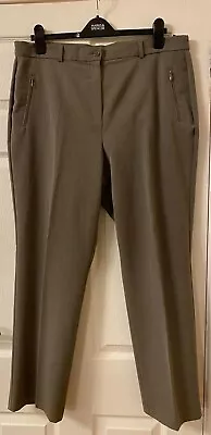 M&S Comfortable Elegant Part Elasticated Waist  Taupe Classic Trousers Size 18 • £12.99