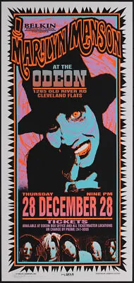 Marilyn Manson Odeon Cleveland 1995 Blacklight Poster Mark Arminski AoMR 083.3 • $199.99