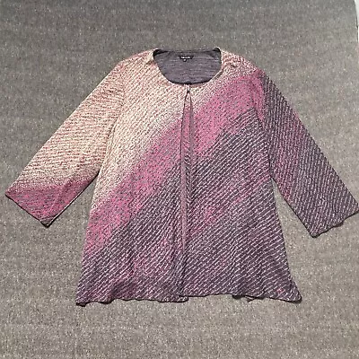 Misook Jacket Cardigan Sweater 3X Pink Knit Career Womens Open • $69.64